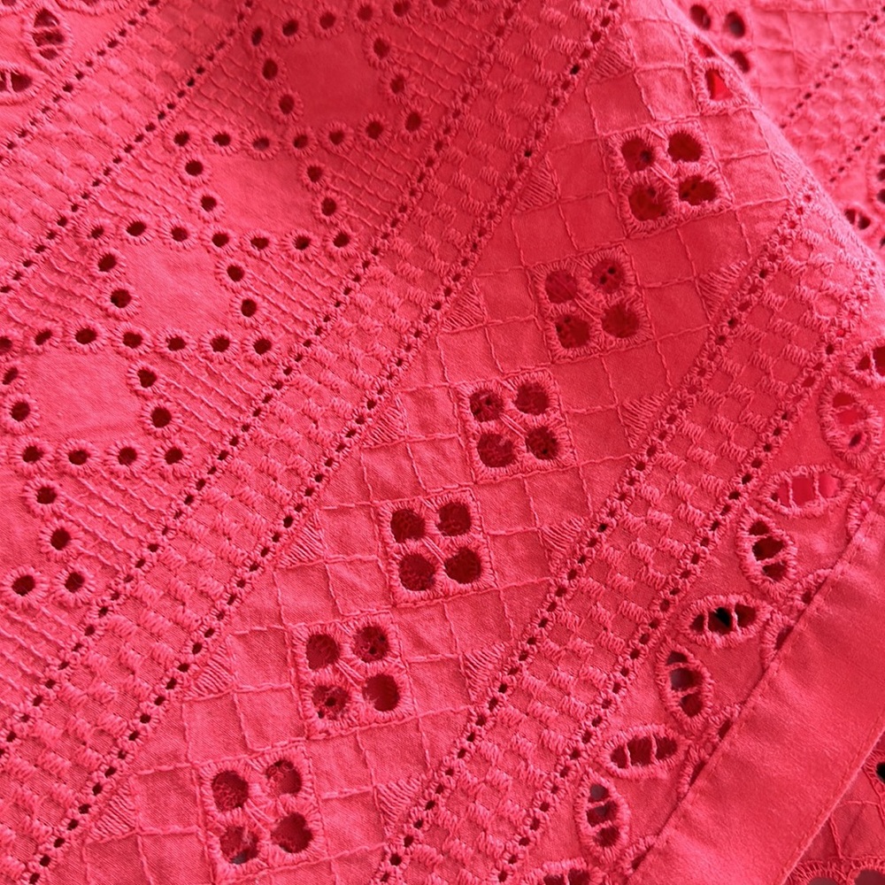 Coral Eyelet Button Down - image 8